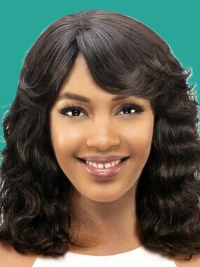 Vivica A. Fox DIVA Human Hair Wig Loose Body Wave 16" Pure Stretch Cap NWT